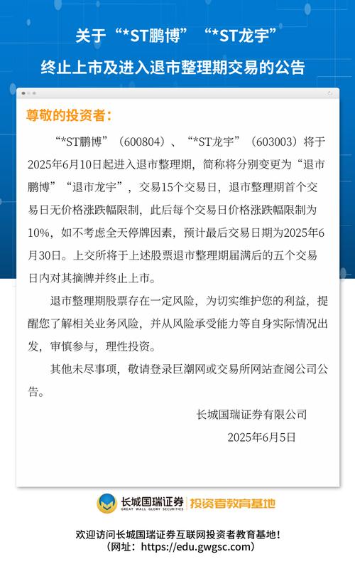 *ST鹏博：2025年6月10日起进入退市整理期，15个交易