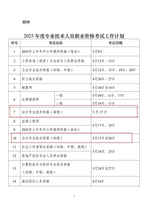 2025年度专业技术人员职业资格考试工作计划及时间安排公布